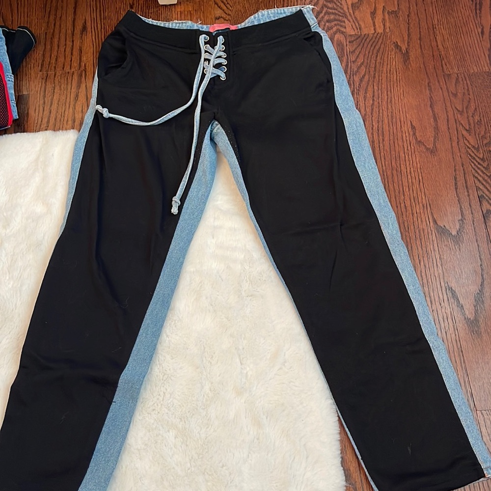 Half sweatpants half jeans